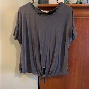 Caution to the wind tie knot blouse